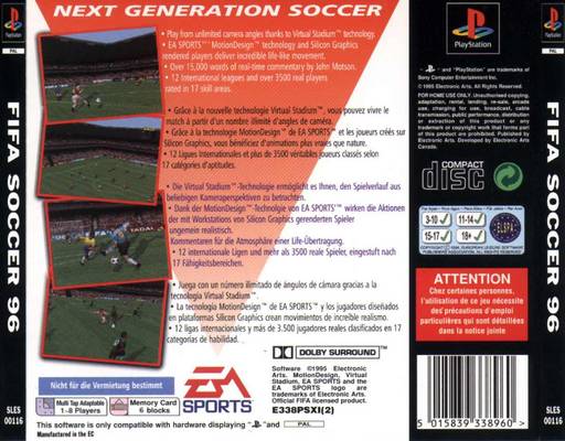 FIFA Soccer 96 - cd obal