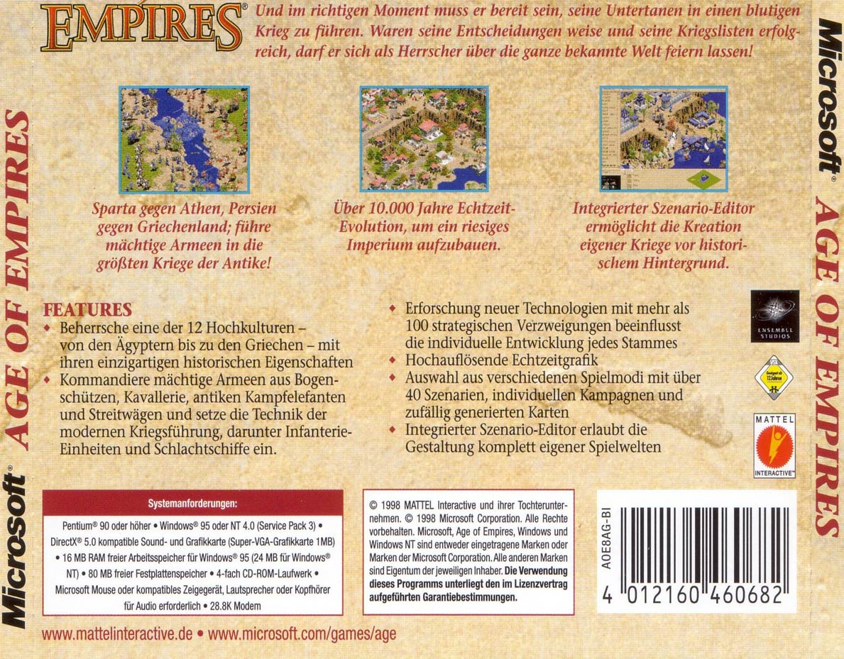 Age of Empires - cd obal